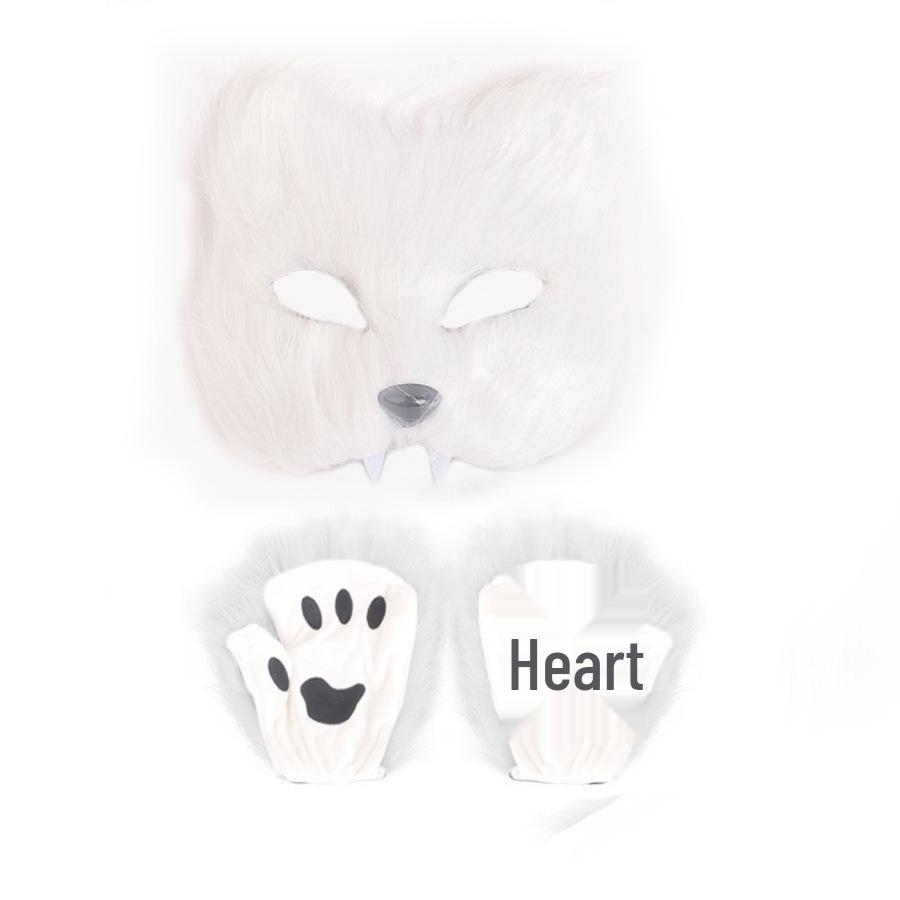 Cross-Border Halloween Fox Costume Set: Mask, Gloves, Plush Tail, Cosplay Accessories