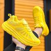 Chaussures de Course Respirantes en Mesh d'Été Chaud pour Couples Mode Jaune Baskets Athlétiques pour Homme Anti-choc Antidérapantes Chaussures de Sport pour Femme