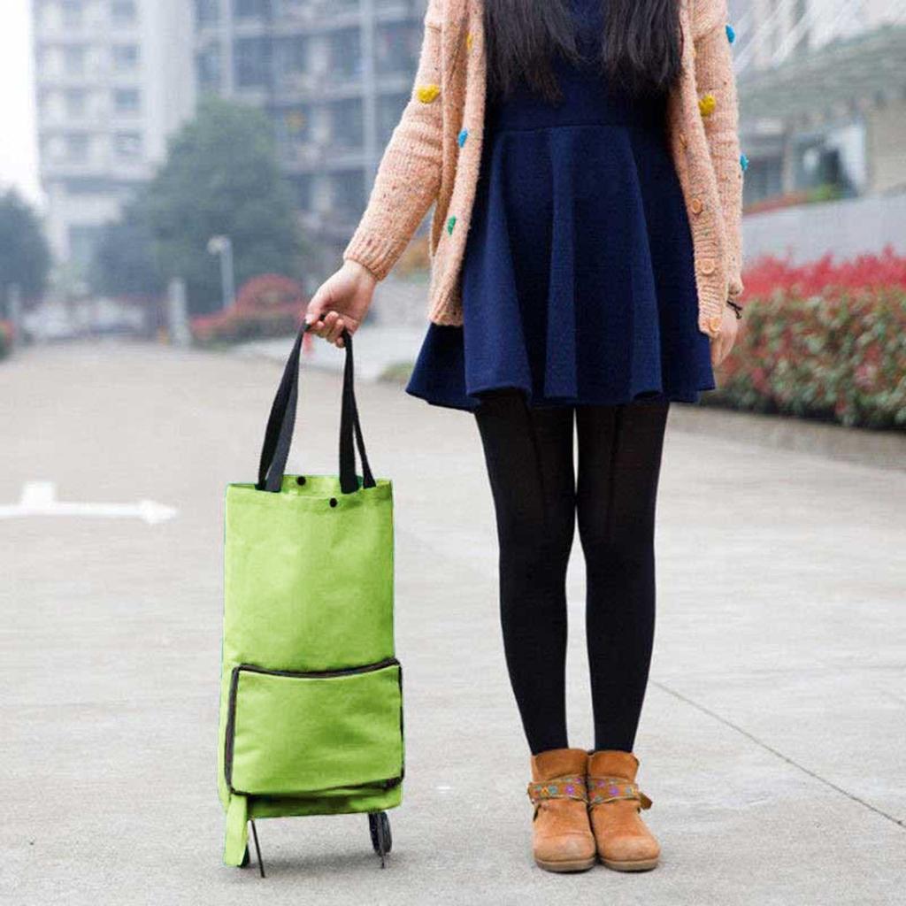 2 In 1 Foldable Shopping Cart Folding Shopping Cart  Folding Tug Cart Shopping