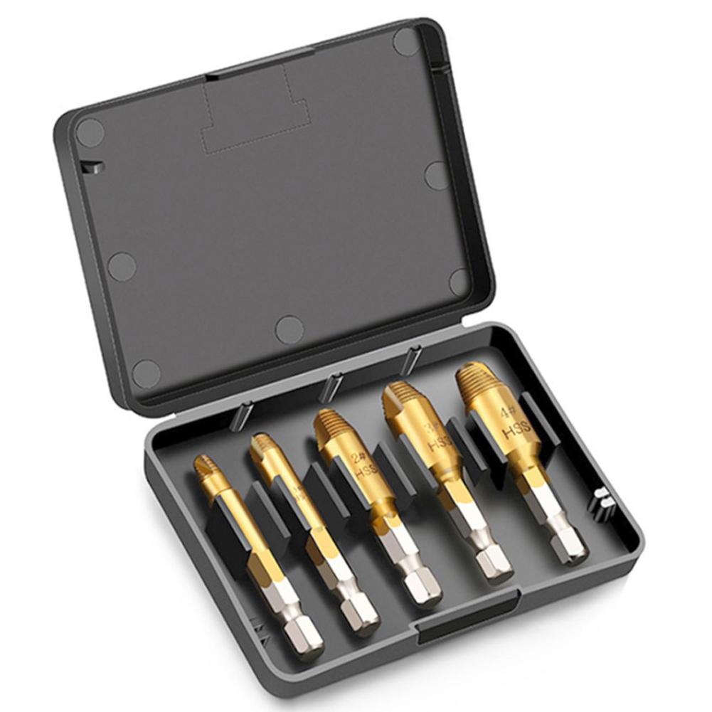 5pcs Damaged Screw Extractor Drill Bit Hex Handle Single Head Removal Screw Tool Hand Tools Tool Accessories Professional Tools