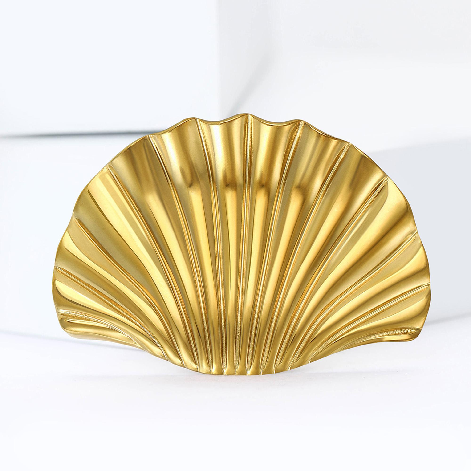 Stylish Stainless Steel Seashell Brooches for Women Marine Life Pins Friend Event Party New Gifts Jewelry Decoration Accessories