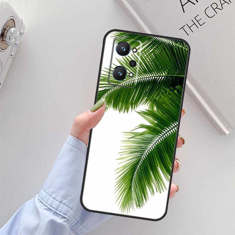 Tropical Green Plant Leaf For Realme 10 11 Pro Plus GT Neo 5 2T C21Y C30 C31 C33 C35 C55 OnePlus Nord CE 2 3 Lite Case