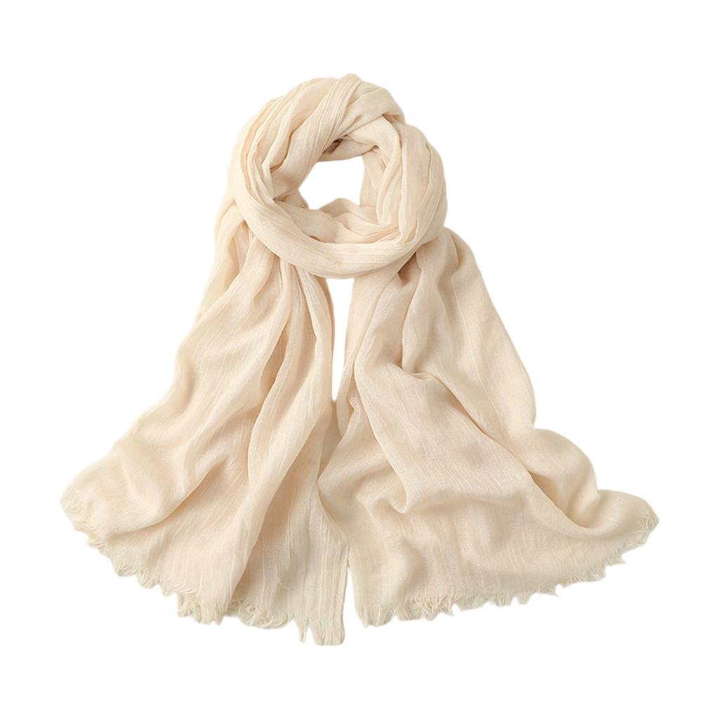 Écharpe Châle en Coton Lin Avec Protection Solaire Été Couvre-Maillot de Bain Respirant Pliable Essentiel de Voyage