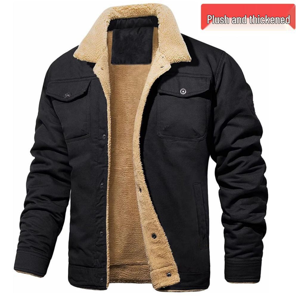 Schneller Versand Herren Fleecegefütterte Baumwolljacke - Herbst/Winter Freizeit-Arbeitskleidung