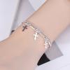 Elegant Silver Plated Bracelet Featuring Minimalist Korean Design And Playful Shark Elements For Fashion Forward Women