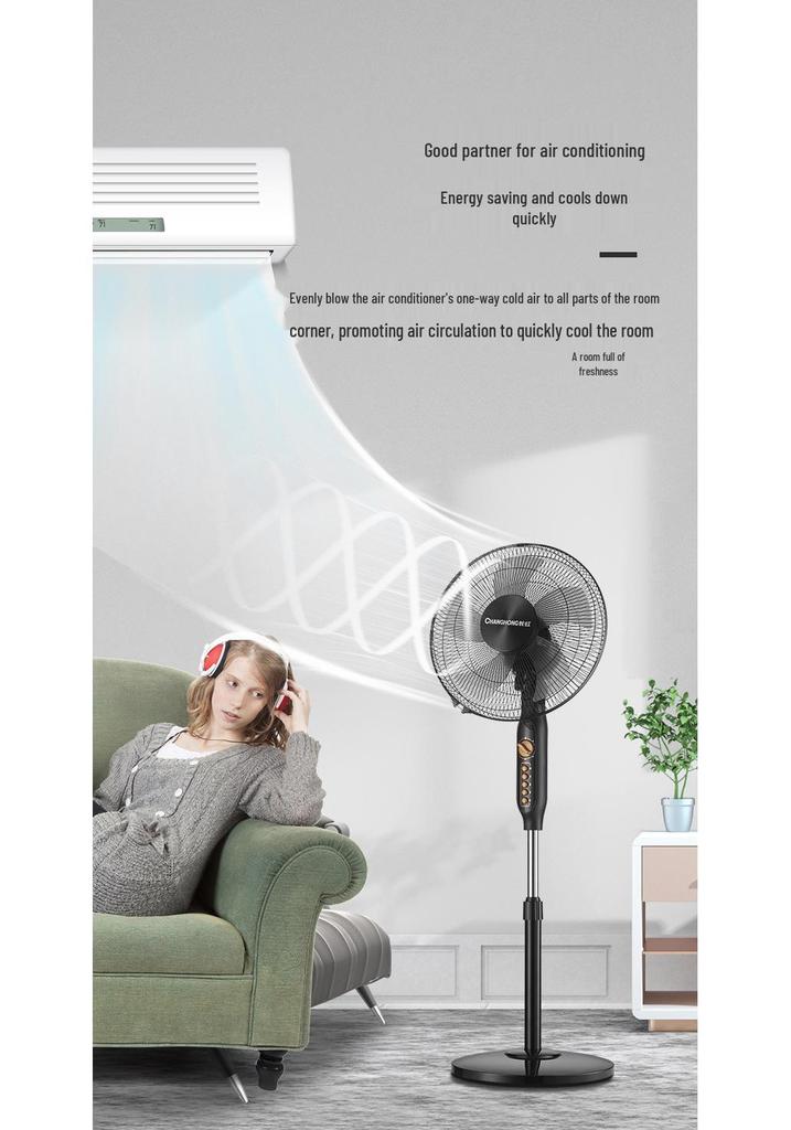 Ventilatore da terra elettrico Changhong da 16 pollici per casa, ufficio e dormitorio