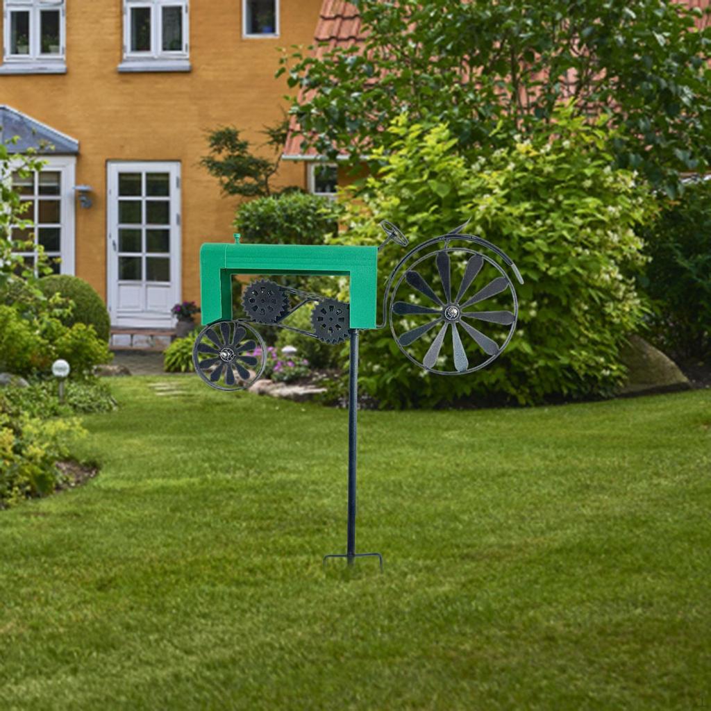 for Garden, Stake Collection, Art Decoration, Modern Tractor, Wind Spinner Ornament for, Porch,