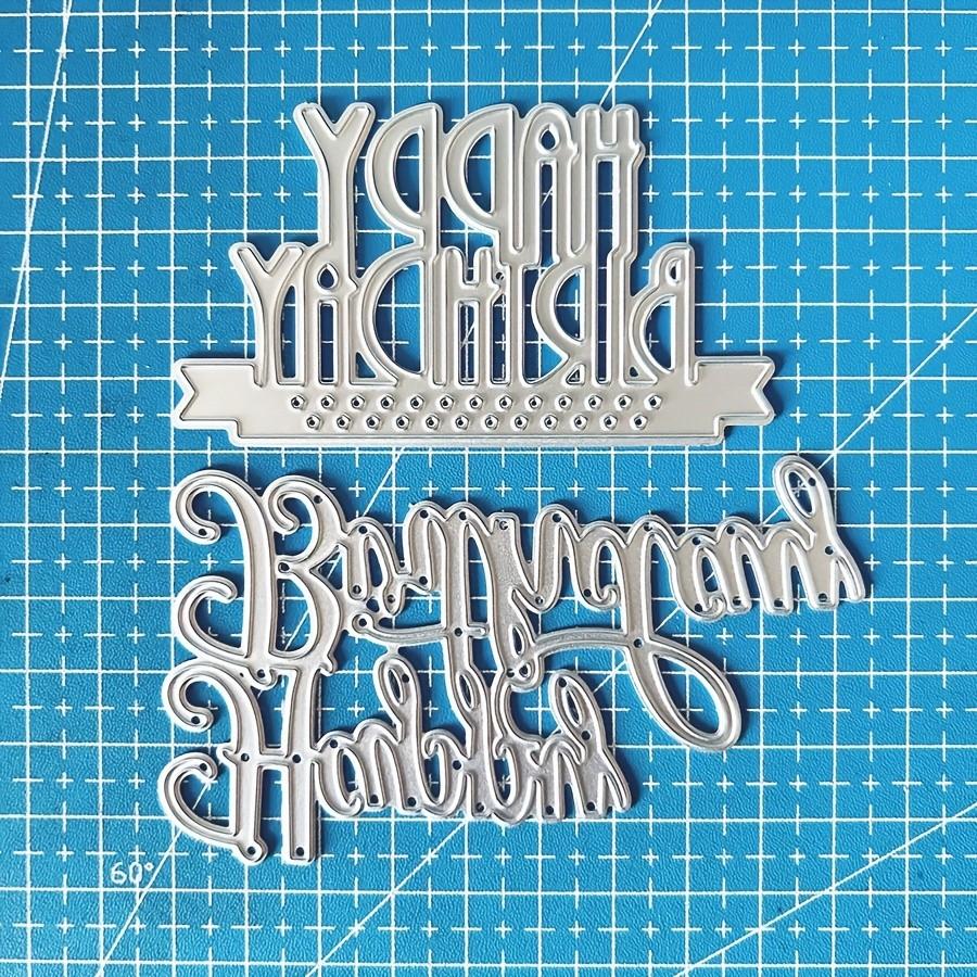 

2Pcs/Set Happy Birthday Metal Cutting Dies Stencil for DIY Scrapbooking Photo Album Embossing Paper Cards Crafts Diecuts dies серебряный