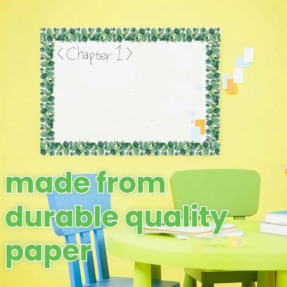 1 Roll Eucalyptus Border Bulletin Board, 5m Bulletin Board Border for Classroom Bulletin Wall Decor
