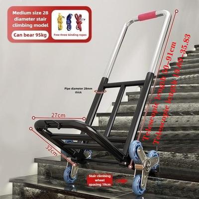 Robuster klappbarer Treppensteiger-Trolley, 3-Rad All-Terrain-Wagen mit Metallrahmen, ergonomischer Griff, für Lager- und Heimgebrauch