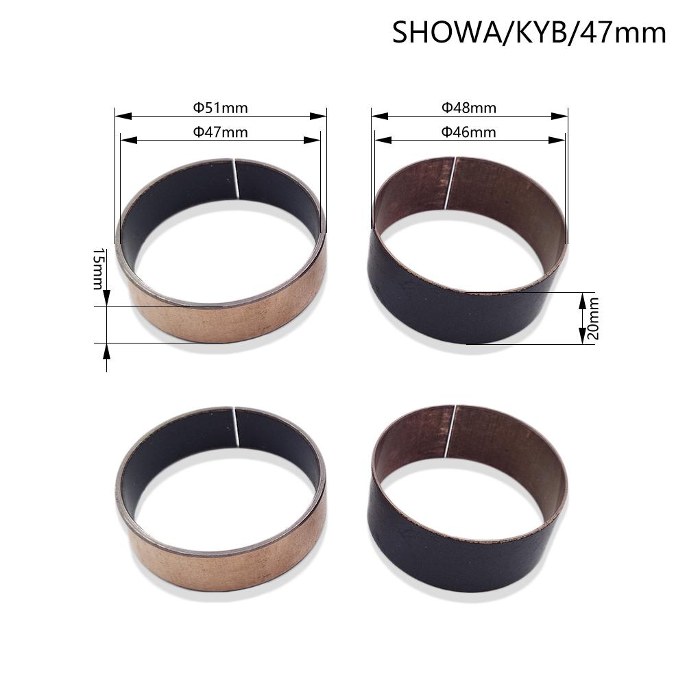 4 Stück Motorrad Gabelbuchse Universal 41mm 43mm 47mm 48mm 49mm Äußere Führungsschienen Oben Unten Vorderer Stoßdämpfer Federung Reparaturteile