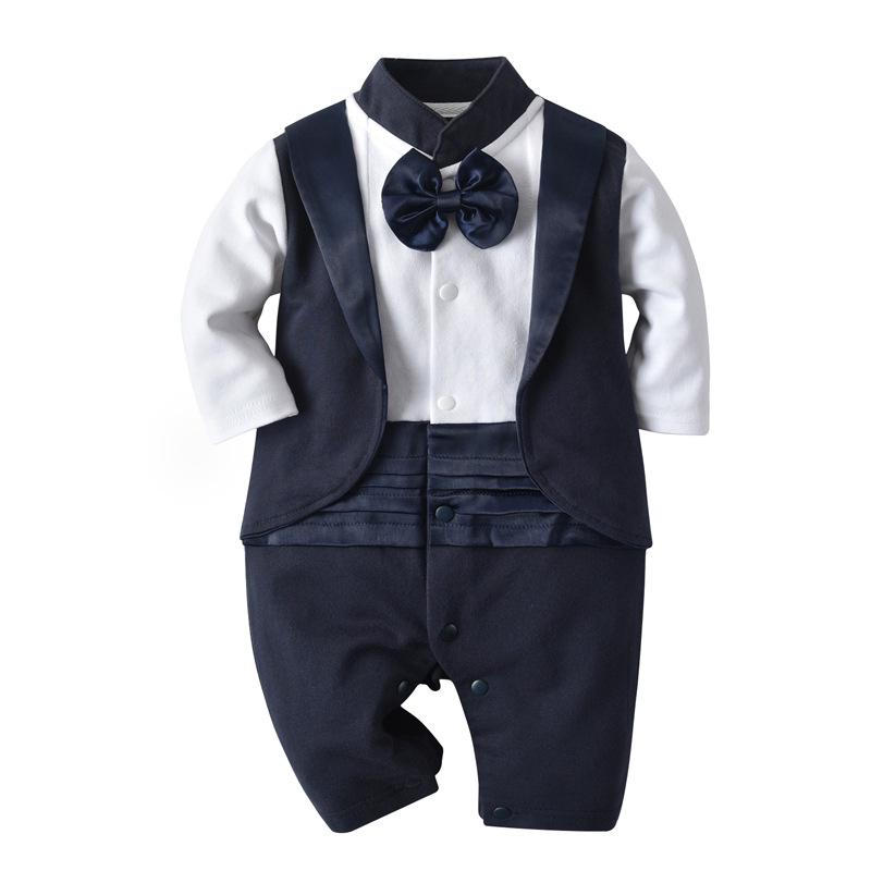 Combinaison à manches longues style smoking pour bébé garçon - Printemps et Automne