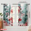 2pcs,2D Plane Printing Minimalist Curtains Cute Santa Claus Heart Glasses (3) Polyester (without Rod) Gifts Ldeal for Bedroom