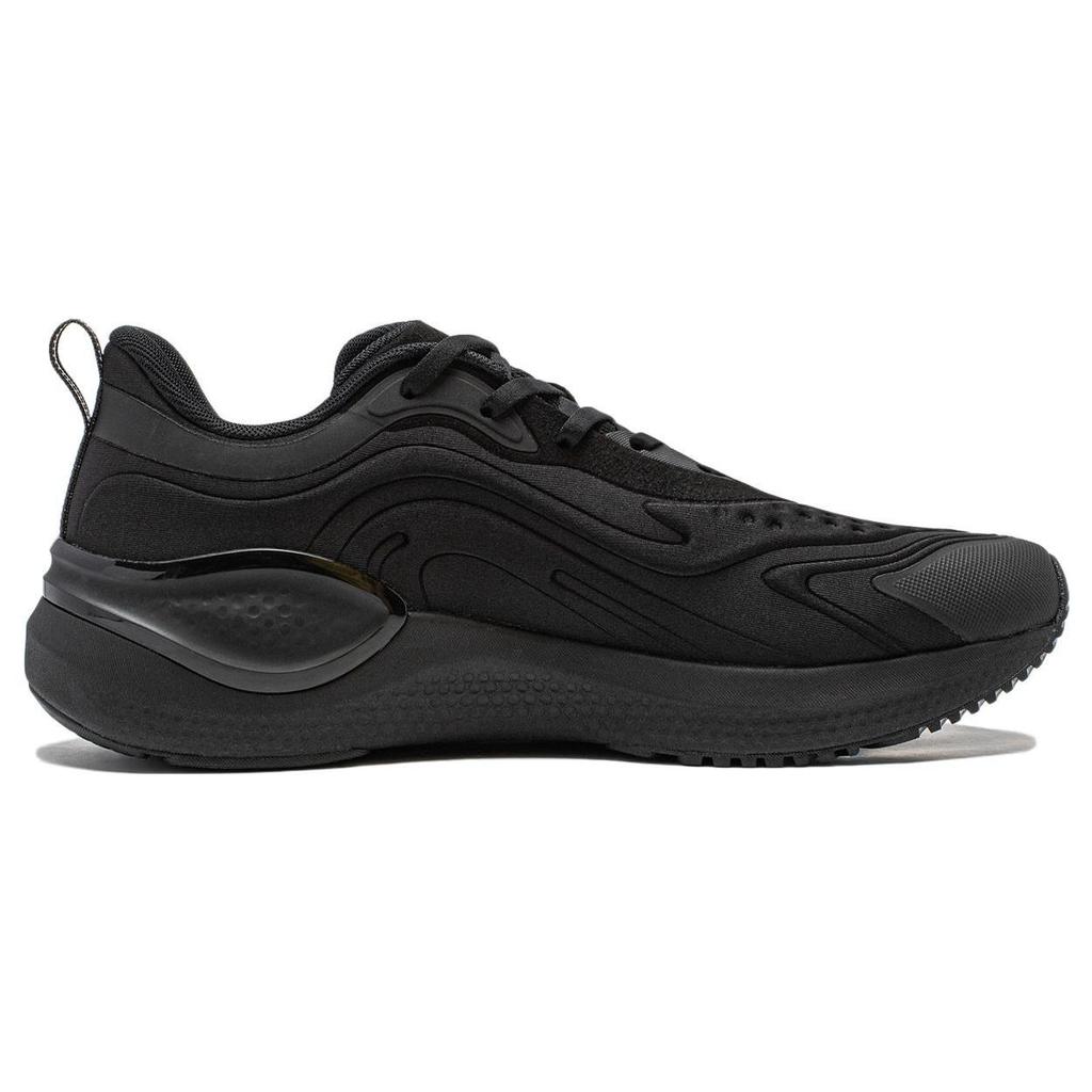 Li Ning Cushioning Slip Resistant Abrasion Resistant Breathable Low top Running Shoes Men's Black ARST041-1