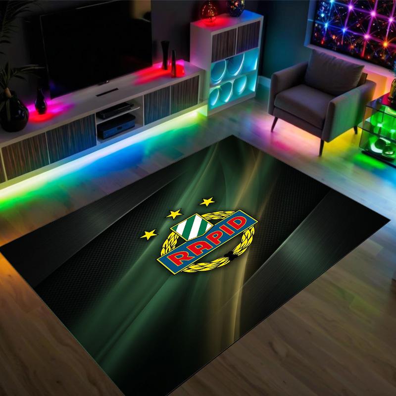 Rapid Wien FC Design Crystal Velvet Carpet Cozy Non?Slip Printed Rug For Bedroom Living Room Entrance