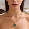 Resin Teardrop Necklace Minimalist Layering Pendant for Women Elegant Versatile Drip Jewelry
