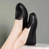 Loafers Women's One-pedal Single Shoes 2025 Spring Round Head Flat-soled Leather Shoes Soft Leather Non-slip Soft-soled Mother Shoes