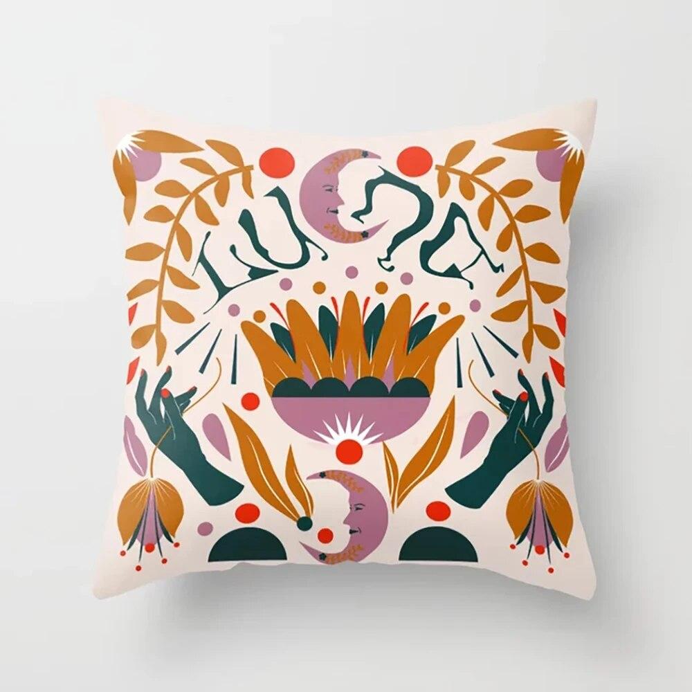 Heimdekoration Kissenbezug Schlafzimmer Wohnzimmer Ölgemälde Blumenmuster Gedruckt