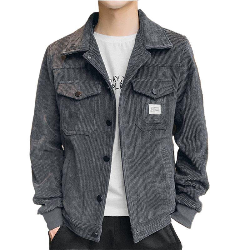 2025 Corduroy Jacket Men's Autumn and Winter Trend Handsome Versatile Lapel Spring Outer Casual Tooling Jacket Men