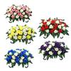 Sella Fiorita Artificiale per Lapide Cimiteriale 34 Fiori Rosa Finti in Seta Realistici Resistenti ai Raggi UV Decorazione Floreale Commemorativa per Lapide Esterna
