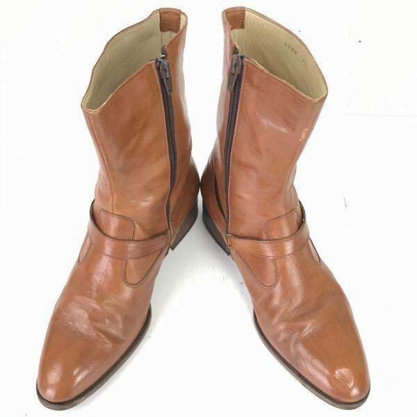 USA BOB JOHNSTON All Leather Side Zip Boots [25.0/Brown Tone](USED)
