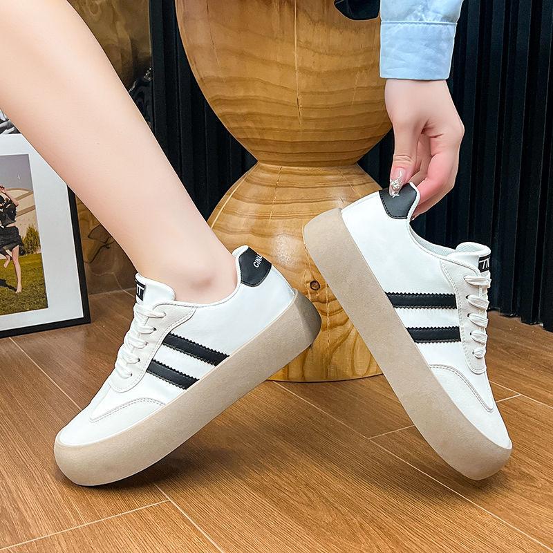 Women's retro German training shoes platform inner height increase versatile sports and leisure board shoes spring