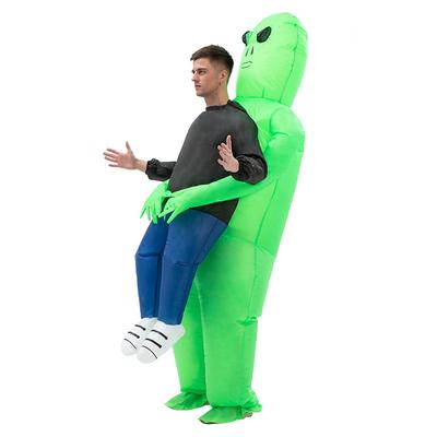Aufblasbares Alien Hug From Back Kostüm für Halloween, Weihnachtsfeier, Erwachsene, grünes Cosplay