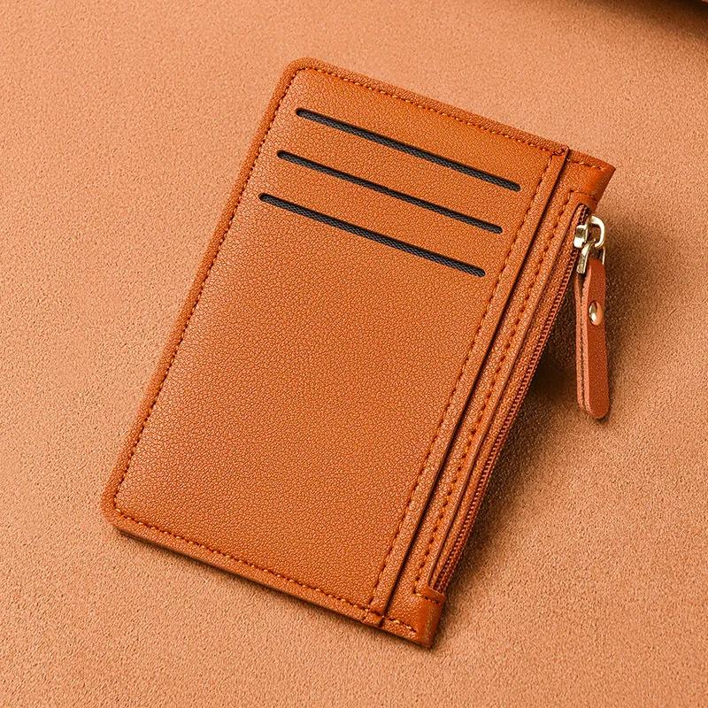 Ultra Thin Multi Slot Card Bag Women Zipper Coin Purse Coin Pouch Large Capacity ID Card Holder Credit Card Holder Badge Holder