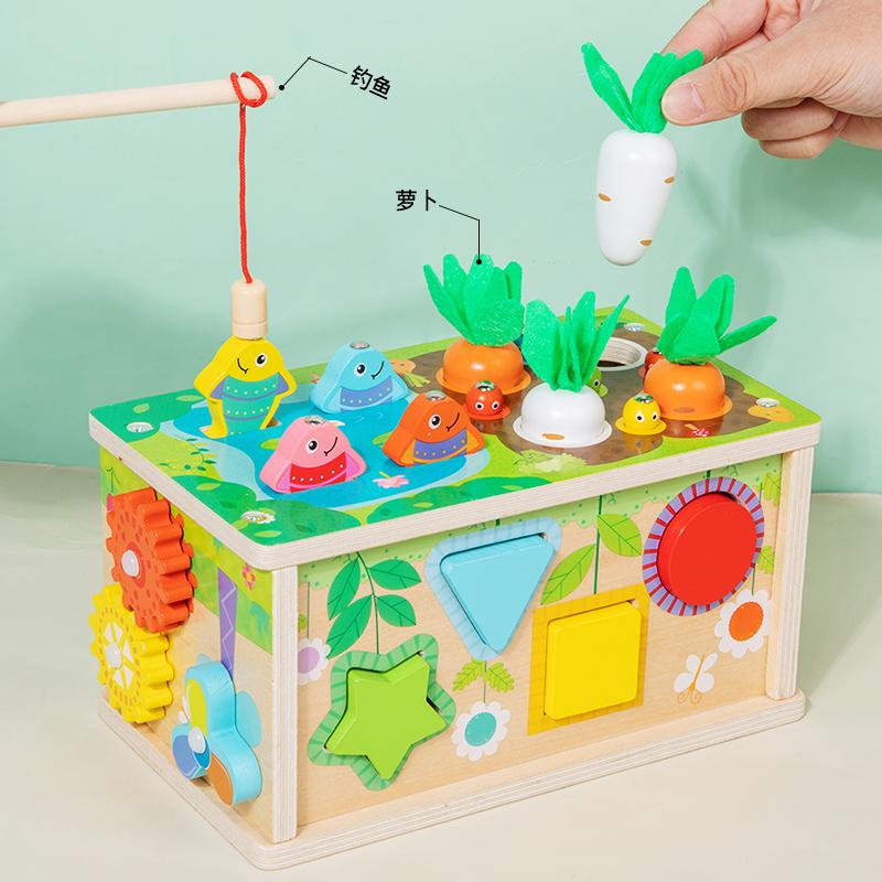 Baby Tissue Box Toy Montessori Toys for Infant 6-12 Months Shape Sorter Toys Gifts Motor Skills Toys for Toddlers Wood Toddler