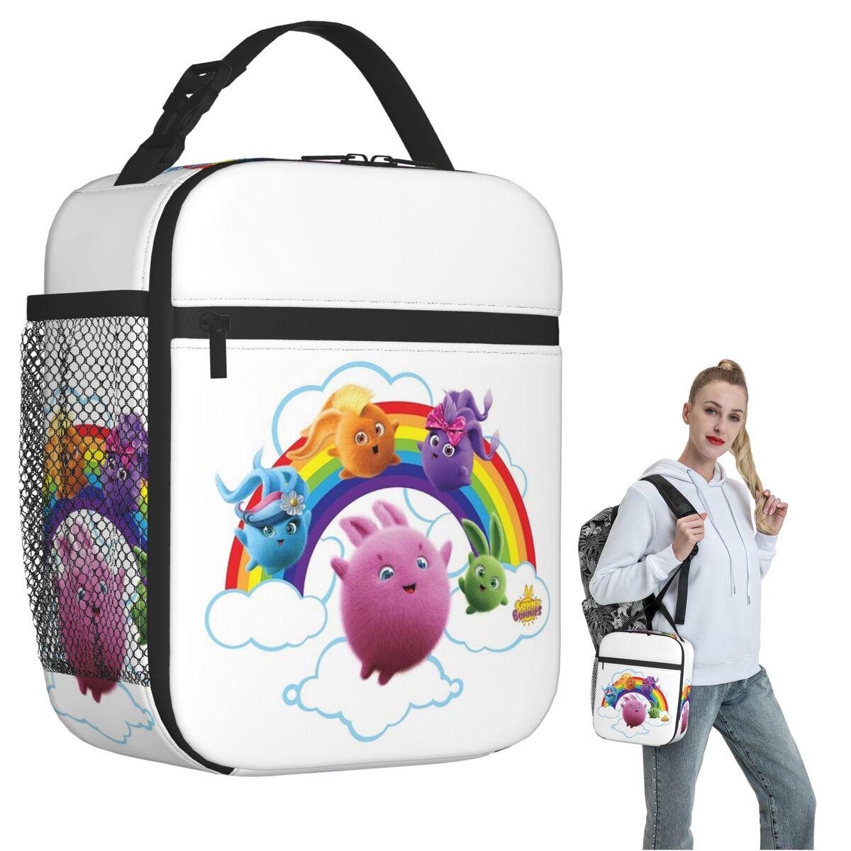 Sunny Bunnies - Rainbow Bunnies Insulated Lunch Bag for Women Kids Leakproof Food Boxes Thermal Lunch Box Tote One Size