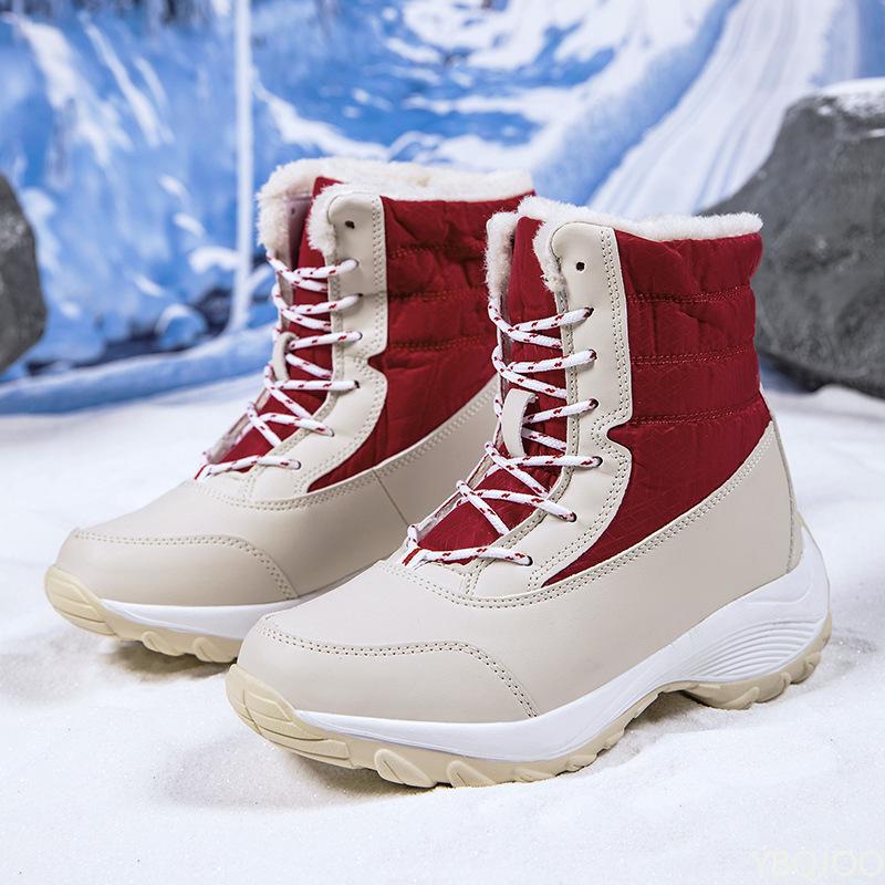Fashion Lightweight thick soled autumn winter women's shoes simple comfortable high cut daily casual cold resistant warm cotton shoes