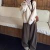Autumn-Winter Loose Knit Pullover Sweater with Three Buttons - Korean Style Women's Top