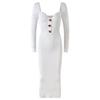 Dress autumn new women's waist thin celebrity temperament high sense white knitted skirt