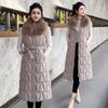 Autumn and Winter Down Cotton Vest Women's New Large Size Knee Long Medium Slim Fur Collar Vest Jacket