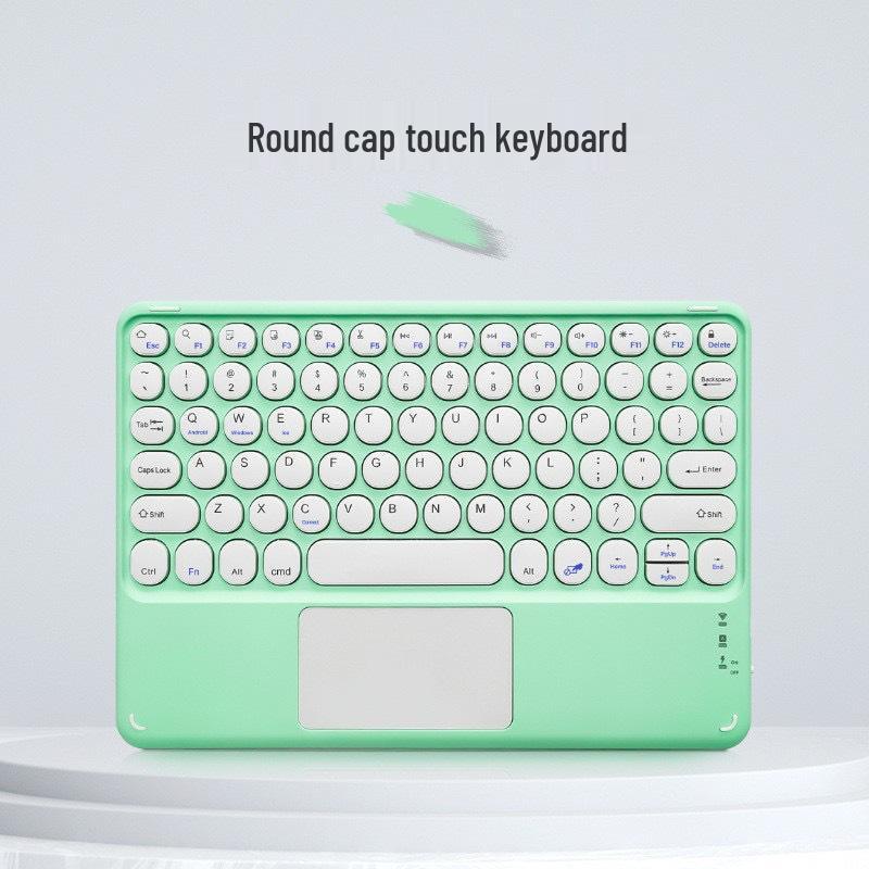 

Compatible Bluetooth Keyboard with Magnetic Attachment for iPad, Huawei Phone, and Tablets - Round Key, Touch, and Wireless Charging Features