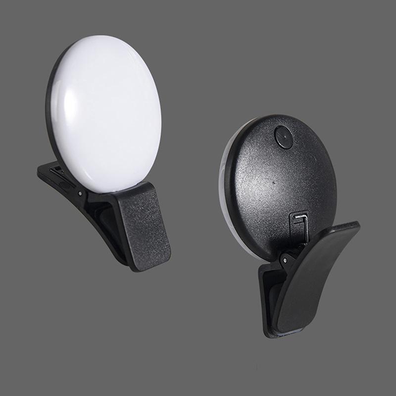 Luz de Anillo Lámpara Flash de Relleno para Teléfono Móvil Clip Portátil Atenuación de Tres Niveles Mini Duradera Práctica 10 LED Anillo para Selfies Belleza