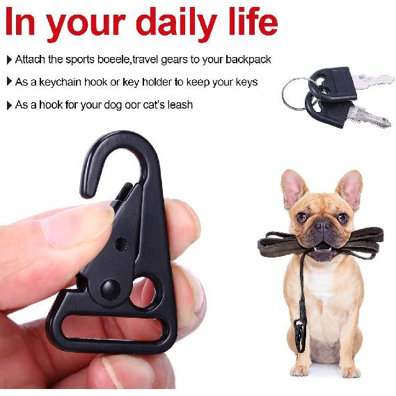 WILLBOND 12 Pieces Enlarged Mouth Clip Sling Clasp Olecranon Hook for Keychain Snap Hooks Outdoor Bag