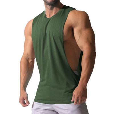 Camiseta Regata Casual Masculina Europeia 2023 Sem Mangas de Corte Solto Cor Sólida