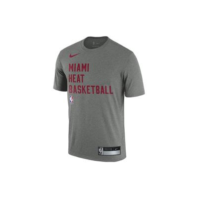 Miami Heat Logo Letter Print Crew Neck Short Sleeve T-Shirt Men Tops Gray FJ0179-063