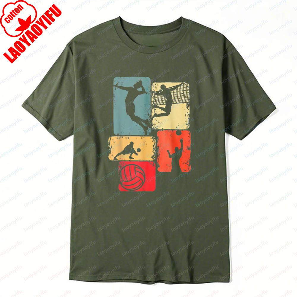 Volleyball Sport Silhouette Printed TShirt Casual Wear Breathable Outdoors Tee Athletic Fashion Women Man Tops Active Lifestyle