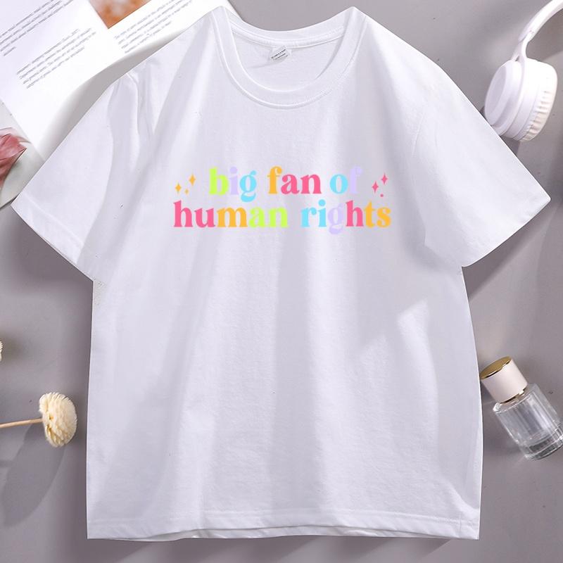 

Big Fan of HuUnisex Rights Women Unisex Tshirt Cotton Short Sleeve Round Neck Tshirt Loose Streetwear Basic Comfortable Tees Topa 4XL