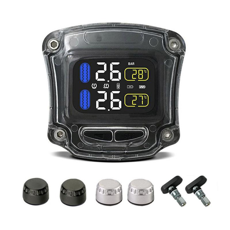 

M3-B Wireless Motorcycle TPMS Real Time Tire Pressure Monitoring System Universal 2 External Internal Sensors LCD Display