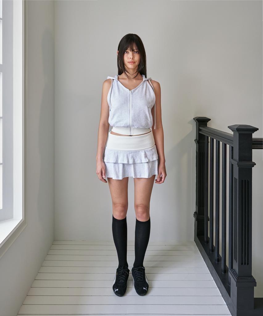 Poyeong 00 Can Can Skirts White Melange