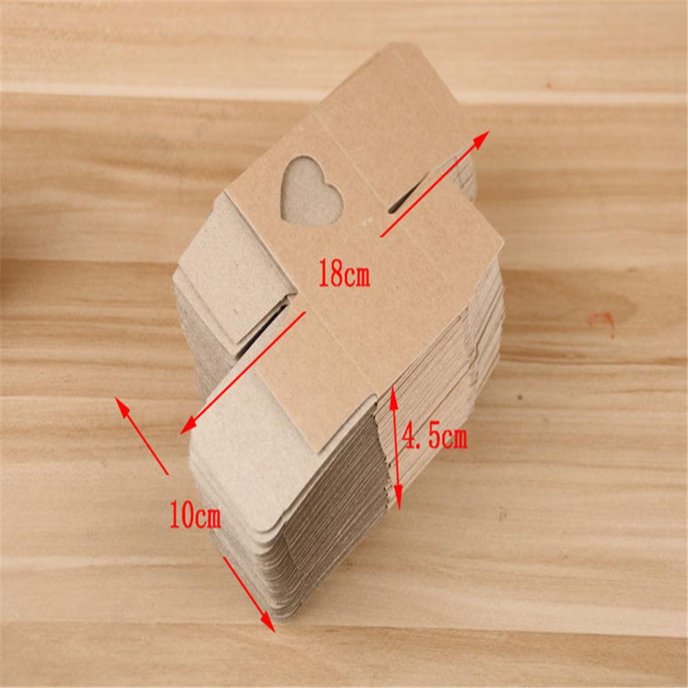 50pcs Square Kraft  Paper  Box Transparent Heart-shaped Window Romantic European Style Sturdy Abrasion Resistant Candy Packaging Box