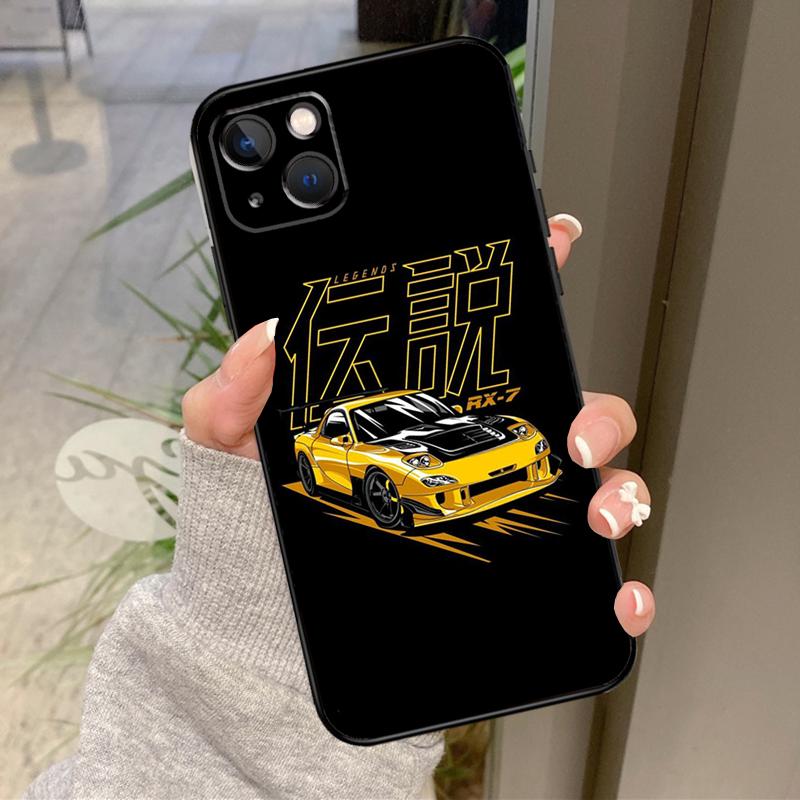 Sports Car JDM Drift Case For iPhone 17 Air 16 15 14 13 11 12 Pro Max Plus 12 13 Mini 16e 17 Pro Max Back Cover