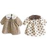 Clearance: Baby Heart Print Quilted Dress with Fur Collar - Long and Warm
