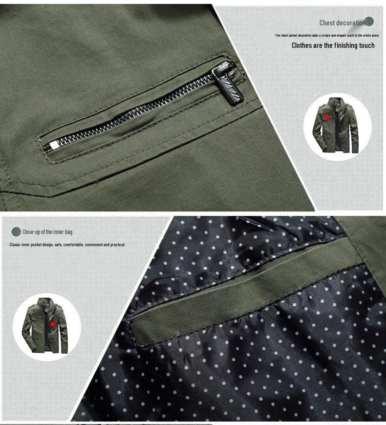 Męska młodzieżowa kurtka casualowa do połowy długości ze stójką na jesień/zimę