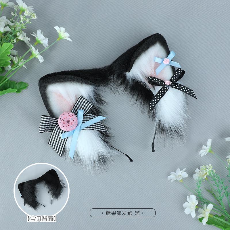 Simulation animal ear headband plush fashion accessories candy fox cosplay props cute headgear hair accessories