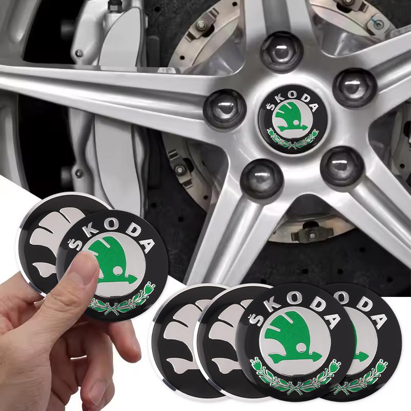 QPZF2 4PCS Car Wheel Hub Label Cupra Modification Wheel Hub Center Cover For Skoda Yeti Fabia Superb Octavia Scala Enyaq Rapid Kodiaq