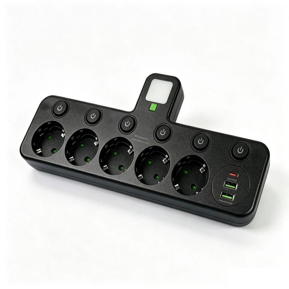 2/ 3 / 4/ 5 Plugs EU Plug Outlet Wall Mounted Outlet Electrical Socket Power Strip Home Offices